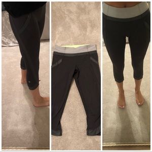 Dark Gray Mid Rise Lu Lu Lemon Cropped Leggings